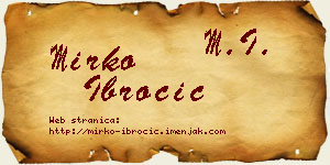 Mirko Ibročić vizit kartica